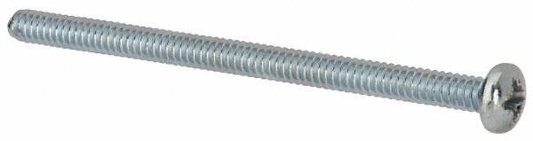 Value Collection - #6-32 UNC, 2-1/4" Length Under Head Phillips Drive Machine Screw - Pan Head, Grade J82 Steel, Zinc-Plated Finish, Without Washer - Americas Industrial Supply