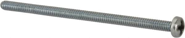 Value Collection - #6-32 UNC, 2-3/4" Length Under Head Phillips Drive Machine Screw - Pan Head, Grade J82 Steel, Zinc-Plated Finish, Without Washer - Americas Industrial Supply