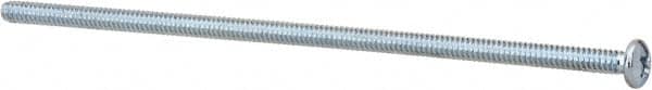 Value Collection - #6-32 UNC, 4" Length Under Head Phillips Drive Machine Screw - Pan Head, Grade J82 Steel, Zinc-Plated Finish, Without Washer - Americas Industrial Supply