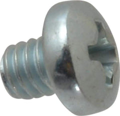 Value Collection - #8-32 UNC, 3/16" Length Under Head Phillips Drive Machine Screw - Pan Head, Grade J82 Steel, Zinc-Plated Finish, Without Washer - Americas Industrial Supply