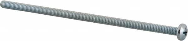 Value Collection - #8-32 UNC, 4" Length Under Head Phillips Drive Machine Screw - Pan Head, Grade J82 Steel, Zinc-Plated Finish, Without Washer - Americas Industrial Supply