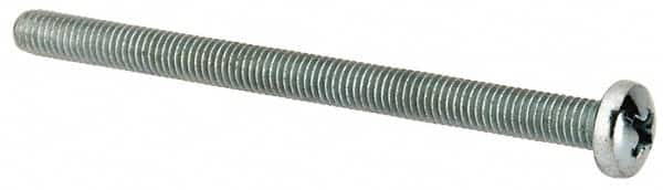 Value Collection - #10-32 UNF, 2-3/4" Length Under Head Phillips Drive Machine Screw - Pan Head, Grade J82 Steel, Zinc-Plated Finish, Without Washer - Americas Industrial Supply