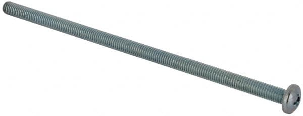 Value Collection - #10-32 UNF, 4-1/2" Length Under Head Phillips Drive Machine Screw - Pan Head, Grade J82 Steel, Zinc-Plated Finish, Without Washer - Americas Industrial Supply