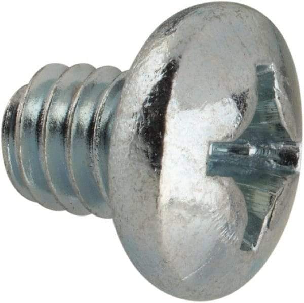 Value Collection - #12-24 UNC, 1/4" Length Under Head Phillips Drive Machine Screw - Pan Head, Grade J82 Steel, Zinc-Plated Finish, Without Washer - Americas Industrial Supply