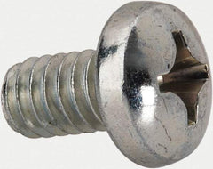 Value Collection - 1/4-20 UNC, 7/16" Length Under Head Phillips Drive Machine Screw - Pan Head, Grade J82 Steel, Zinc-Plated Finish, Without Washer - Americas Industrial Supply