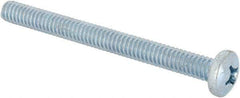 Value Collection - 1/4-20 UNC, 2-3/4" Length Under Head Phillips Drive Machine Screw - Pan Head, Grade J82 Steel, Zinc-Plated Finish, Without Washer - Americas Industrial Supply