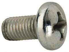Value Collection - 1/4-28 UNF, 1/2" Length Under Head Phillips Drive Machine Screw - Pan Head, Grade J82 Steel, Zinc-Plated Finish, Without Washer - Americas Industrial Supply