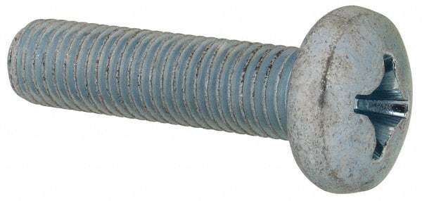 Value Collection - 1/4-28 UNF, 1" Length Under Head Phillips Drive Machine Screw - Pan Head, Grade J82 Steel, Zinc-Plated Finish, Without Washer - Americas Industrial Supply