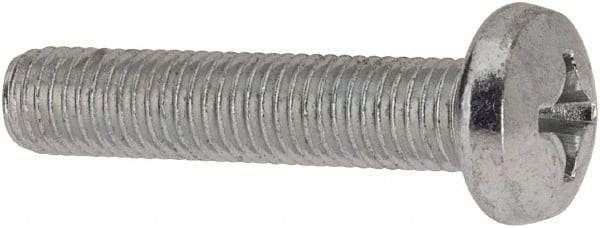 Value Collection - 1/4-28 UNF, 1-1/4" Length Under Head Phillips Drive Machine Screw - Pan Head, Grade J82 Steel, Zinc-Plated Finish, Without Washer - Americas Industrial Supply