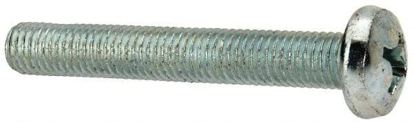 Value Collection - 1/4-28 UNF, 1-3/4" Length Under Head Phillips Drive Machine Screw - Pan Head, Grade J82 Steel, Zinc-Plated Finish, Without Washer - Americas Industrial Supply