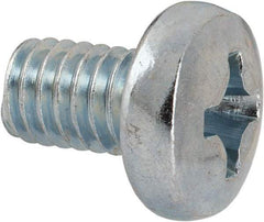 Value Collection - 5/16-18 UNC, 1/2" Length Under Head Phillips Drive Machine Screw - Pan Head, Grade J82 Steel, Zinc-Plated Finish, Without Washer - Americas Industrial Supply