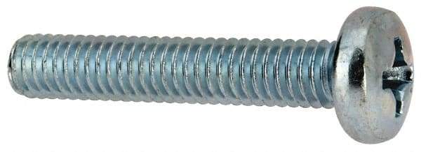 Value Collection - 5/16-18 UNC, 1-3/4" Length Under Head Phillips Drive Machine Screw - Pan Head, Grade J82 Steel, Zinc-Plated Finish, Without Washer - Americas Industrial Supply