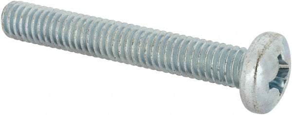 Value Collection - 5/16-18 UNC, 2-1/4" Length Under Head Phillips Drive Machine Screw - Pan Head, Grade J82 Steel, Zinc-Plated Finish, Without Washer - Americas Industrial Supply