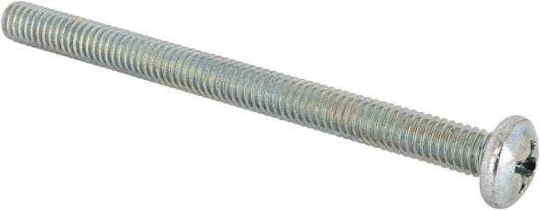 Value Collection - 5/16-18 UNC, 4" Length Under Head Phillips Drive Machine Screw - Pan Head, Grade J82 Steel, Zinc-Plated Finish, Without Washer - Americas Industrial Supply