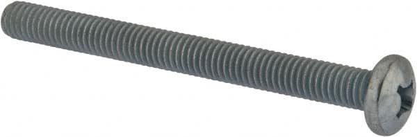 Value Collection - 3/8-16 UNC, 4" Length Under Head Phillips Drive Machine Screw - Pan Head, Grade J82 Steel, Zinc-Plated Finish, Without Washer - Americas Industrial Supply
