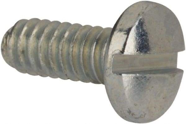 Value Collection - #3-48 UNC, 1/4" Length Under Head Slotted Drive Machine Screw - Binding Head, Grade J82 Steel, Zinc-Plated Finish, Without Washer - Americas Industrial Supply