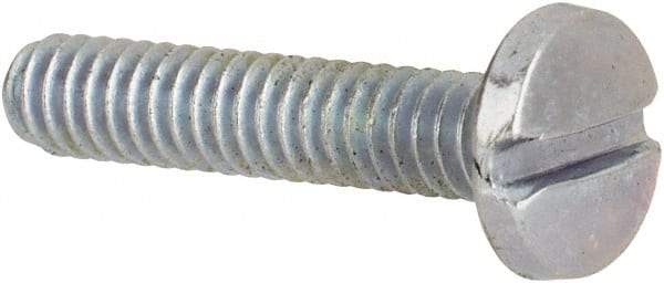 Value Collection - #3-48 UNC, 1/2" Length Under Head Slotted Drive Machine Screw - Binding Head, Grade J82 Steel, Zinc-Plated Finish, Without Washer - Americas Industrial Supply