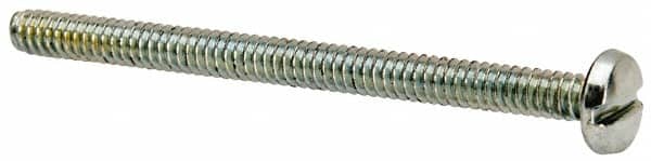 Value Collection - #4-40 UNC, 1-1/2" Length Under Head Slotted Drive Machine Screw - Binding Head, Grade J82 Steel, Zinc-Plated Finish, Without Washer - Americas Industrial Supply