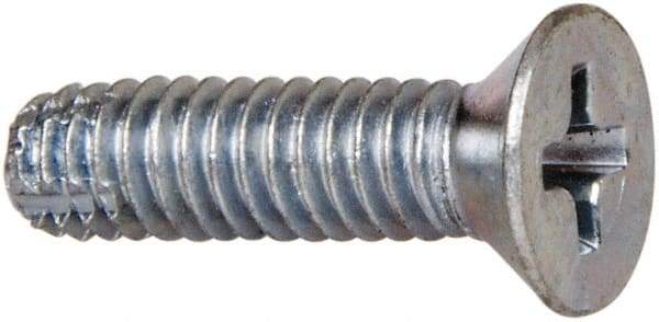 Value Collection - #8-32 UNC, 7/16" Length Under Head Slotted Drive Machine Screw - Binding Head, Grade J82 Steel, Zinc-Plated Finish, Without Washer - Americas Industrial Supply