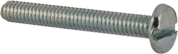 Value Collection - #8-32 UNC, 1-1/4" Length Under Head Slotted Drive Machine Screw - Binding Head, Grade J82 Steel, Zinc-Plated Finish, Without Washer - Americas Industrial Supply