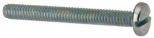 Value Collection - #8-32 UNC, 1-1/2" Length Under Head Slotted Drive Machine Screw - Binding Head, Grade J82 Steel, Zinc-Plated Finish, Without Washer - Americas Industrial Supply
