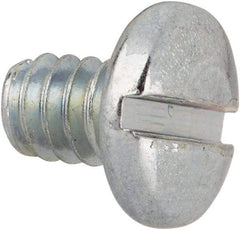 Value Collection - #10-24 UNC, 1/4" Length Under Head Slotted Drive Machine Screw - Binding Head, Grade J82 Steel, Zinc-Plated Finish, Without Washer - Americas Industrial Supply