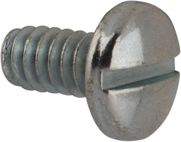 Value Collection - #10-24 UNC, 3/8" Length Under Head Slotted Drive Machine Screw - Binding Head, Grade J82 Steel, Zinc-Plated Finish, Without Washer - Americas Industrial Supply