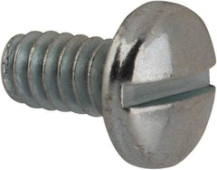 Value Collection - #10-24 UNC, 3/8" Length Under Head Slotted Drive Machine Screw - Binding Head, Grade J82 Steel, Zinc-Plated Finish, Without Washer - Americas Industrial Supply