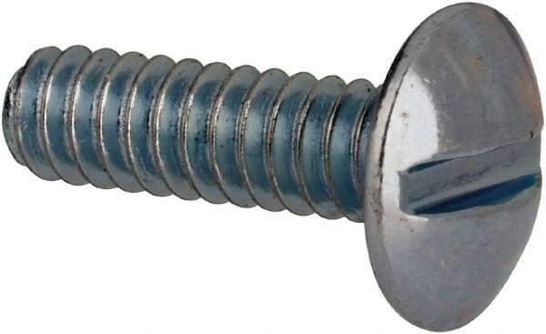 Value Collection - #4-40 UNC, 3/8" Length Under Head Slotted Drive Machine Screw - Truss Head, Grade J82 Steel, Zinc-Plated Finish, Without Washer - Americas Industrial Supply