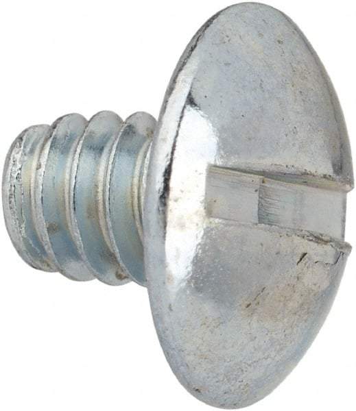Value Collection - #10-24 UNC, 1/4" Length Under Head Slotted Drive Machine Screw - Truss Head, Grade J82 Steel, Zinc-Plated Finish, Without Washer - Americas Industrial Supply
