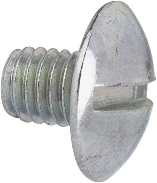 Value Collection - #10-32 UNF, 1/4" Length Under Head Slotted Drive Machine Screw - Truss Head, Grade J82 Steel, Zinc-Plated Finish, Without Washer - Americas Industrial Supply