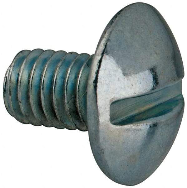 Value Collection - #10-32 UNF, 5/16" Length Under Head Slotted Drive Machine Screw - Truss Head, Grade J82 Steel, Zinc-Plated Finish, Without Washer - Americas Industrial Supply