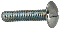 Value Collection - #10-32 UNF, 7/8" Length Under Head Slotted Drive Machine Screw - Truss Head, Grade J82 Steel, Zinc-Plated Finish, Without Washer - Americas Industrial Supply