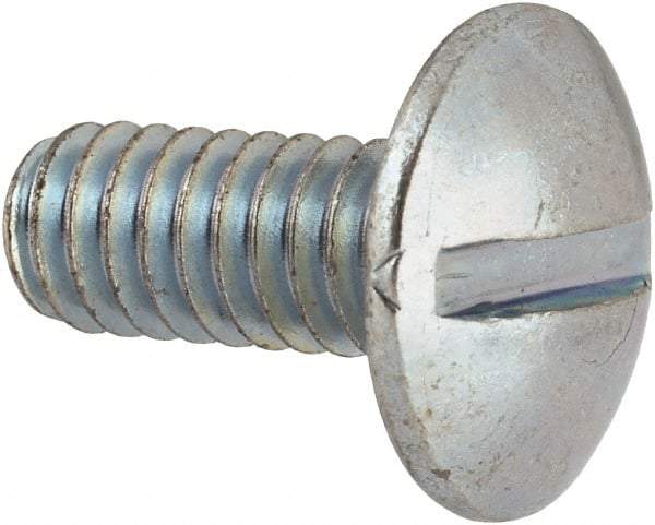 Value Collection - #12-24 UNC, 1/2" Length Under Head Slotted Drive Machine Screw - Truss Head, Grade J82 Steel, Zinc-Plated Finish, Without Washer - Americas Industrial Supply