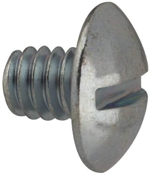 Value Collection - 1/4-20 UNC, 5/16" Length Under Head Slotted Drive Machine Screw - Truss Head, Grade J82 Steel, Zinc-Plated Finish, Without Washer - Americas Industrial Supply