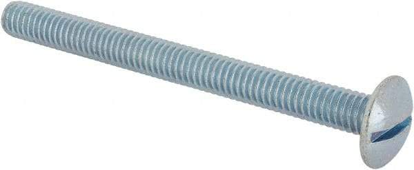 Value Collection - 5/16-18 UNC, 3-1/2" Length Under Head Slotted Drive Machine Screw - Truss Head, Grade J82 Steel, Zinc-Plated Finish, Without Washer - Americas Industrial Supply