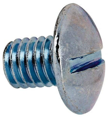 Value Collection - 3/8-16 UNC, 1/2" Length Under Head Slotted Drive Machine Screw - Truss Head, Grade J82 Steel, Zinc-Plated Finish, Without Washer - Americas Industrial Supply
