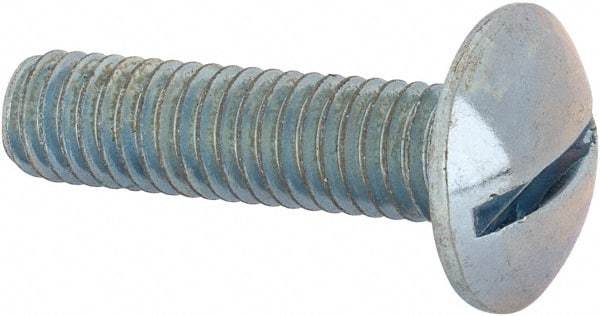 Value Collection - 3/8-16 UNC, 1-1/2" Length Under Head Slotted Drive Machine Screw - Truss Head, Grade J82 Steel, Zinc-Plated Finish, Without Washer - Americas Industrial Supply