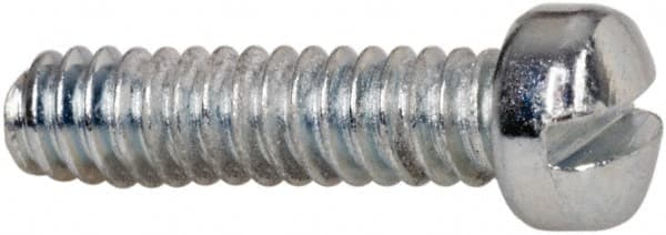 Value Collection - #4-40 UNC, 7/16" Length Under Head Slotted Drive Machine Screw - Fillister Head, Grade J82 Steel, Zinc-Plated Finish, Without Washer - Americas Industrial Supply