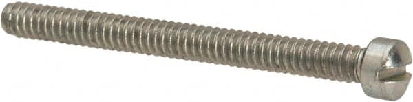 Value Collection - #4-40 UNC, 1-1/4" Length Under Head Slotted Drive Machine Screw - Fillister Head, Grade J82 Steel, Zinc-Plated Finish, Without Washer - Americas Industrial Supply