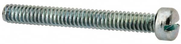 Value Collection - #5-40 UNC, 1" Length Under Head Slotted Drive Machine Screw - Fillister Head, Grade J82 Steel, Zinc-Plated Finish, Without Washer - Americas Industrial Supply