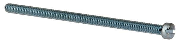 Value Collection - #8-32 UNC, 3" Length Under Head Slotted Drive Machine Screw - Fillister Head, Grade J82 Steel, Zinc-Plated Finish, Without Washer - Americas Industrial Supply
