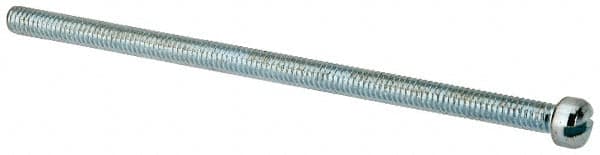 Value Collection - #8-32 UNC, 3-1/2" Length Under Head Slotted Drive Machine Screw - Fillister Head, Grade J82 Steel, Zinc-Plated Finish, Without Washer - Americas Industrial Supply
