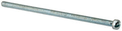 Value Collection - #8-32 UNC, 3-1/2" Length Under Head Slotted Drive Machine Screw - Fillister Head, Grade J82 Steel, Zinc-Plated Finish, Without Washer - Americas Industrial Supply
