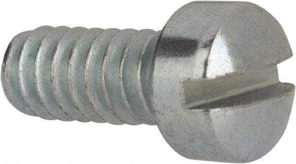 Value Collection - #10-24 UNC, 7/16" Length Under Head Slotted Drive Machine Screw - Fillister Head, Grade J82 Steel, Zinc-Plated Finish, Without Washer - Americas Industrial Supply