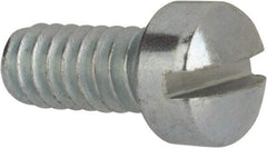 Value Collection - #10-24 UNC, 7/16" Length Under Head Slotted Drive Machine Screw - Fillister Head, Grade J82 Steel, Zinc-Plated Finish, Without Washer - Americas Industrial Supply