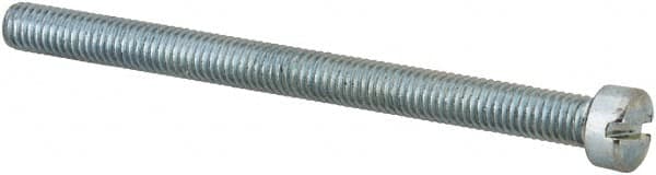 Value Collection - #10-32 UNF, 2-1/2" Length Under Head Slotted Drive Machine Screw - Fillister Head, Grade J82 Steel, Zinc-Plated Finish, Without Washer - Americas Industrial Supply