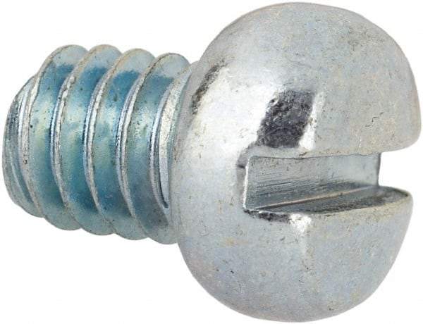 Value Collection - #12-24 UNC, 1/4" Length Under Head Slotted Drive Machine Screw - Fillister Head, Grade J82 Steel, Zinc-Plated Finish, Without Washer - Americas Industrial Supply
