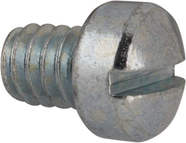 Value Collection - 1/4-20 UNC, 5/16" Length Under Head Slotted Drive Machine Screw - Fillister Head, Grade J82 Steel, Zinc-Plated Finish, Without Washer - Americas Industrial Supply