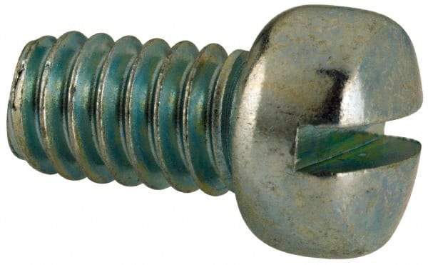Value Collection - 1/4-20 UNC, 7/16" Length Under Head Slotted Drive Machine Screw - Fillister Head, Grade J82 Steel, Zinc-Plated Finish, Without Washer - Americas Industrial Supply